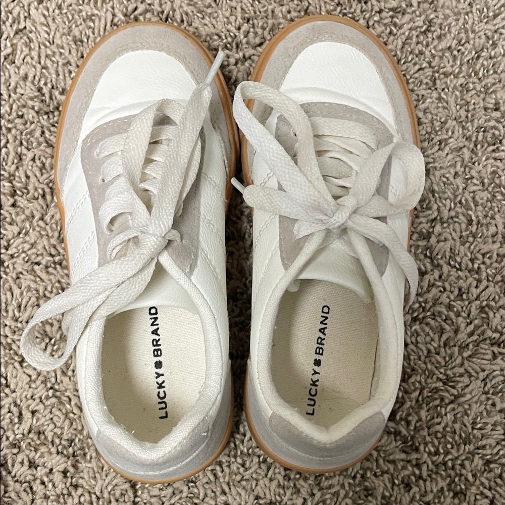 Lucky Brand Kids Cream and Tan Sneakers